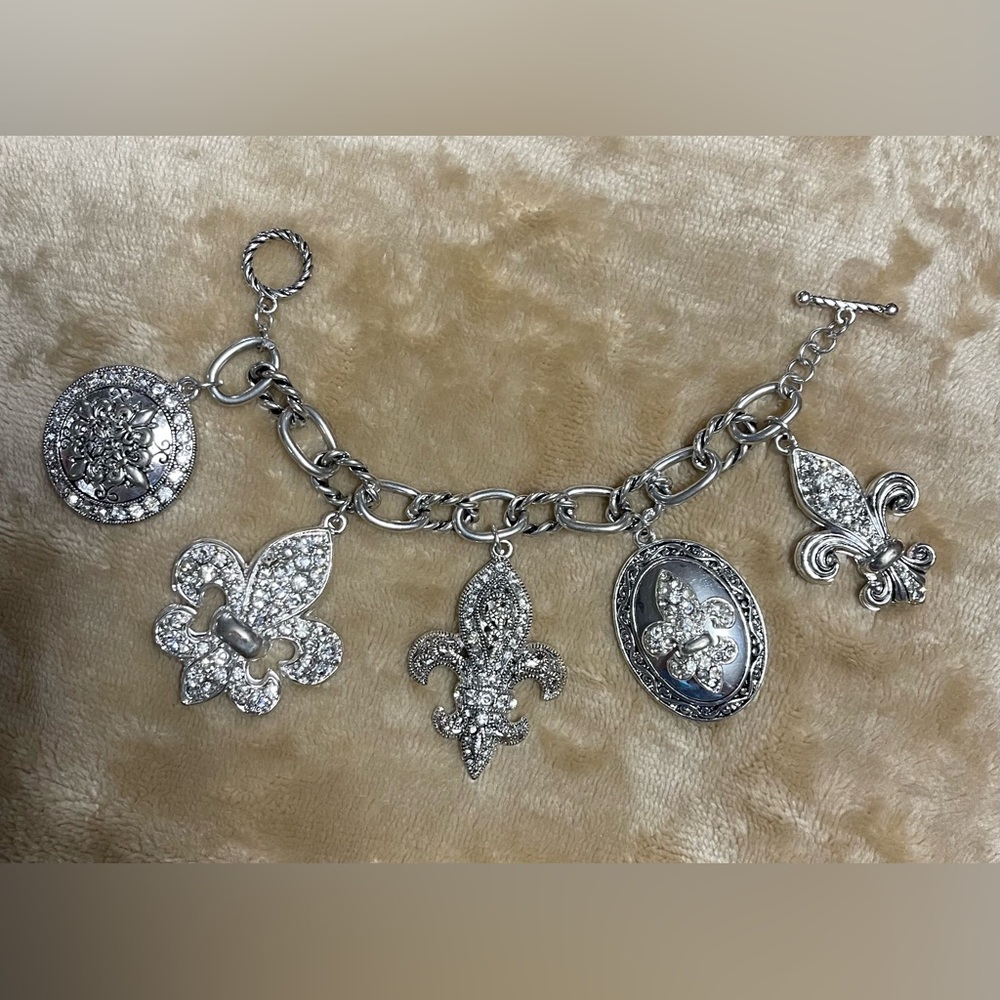 Chunky Fleur-de-Lis Bracelet - statement piece